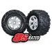 Traxxas 4.0/5.5" 8S X-Maxx AT Tyres on X-Maxx Satin Chrome Rims - Glued Wheels 2Pcs