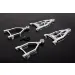 Rovan Silver Aluminium (+25mm) Front Suspension Arm Set