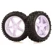 HSP 2.3" Front Buggy Tyres on White Rims - Wheels 2Pcs