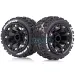 Louise 2.2" ST-Spider Tyres on Black Spoke Rims - Glued Truck Wheels w/ Foam 2Pcs