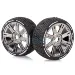 Louise 3.3" GT-Shiv MFT (Super Soft) Tyres on Black Chrome 8 Spoke Rims - Glued Wheels 2Pcs