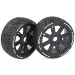 Louise 3.3" GT-Shiv MFT (Super Soft) Tyres on Black 8 Spoke Rims - Glued Wheels 2Pcs