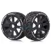 Louise 3.3" GT-Tarmac MFT (Super Soft) Tyres on Black 8 Spoke Rims - Glued Wheels 2Pcs
