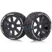 Louise 3.3" GT-Tarmac MFT (Soft) Tyres on Black 8 Spoke Rims - Glued Wheels 2Pcs
