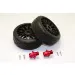 GPM Red Aluminium +13mm Hex Adapter Widener Set w/ Radial On Road Wheels 2Pcs