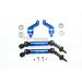 GPM Blue Aluminium Traxxas Slash 4x4 Rear Hubs & Universal Drive Shafts w/ Oversized 6x13x5 Bearings