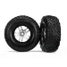 Traxxas 2.2/3.0" Off Road Tyres on Satin Chrome/Black Split-Spoke Rims - Glued Wheels 2Pcs