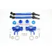 GPM Blue Aluminium E-Revo Brushless Front or Rear Axle Carriers & Drive Shaft Set