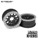 Vanquish Black Aluminium 2.2" KMC XD229 Rims 2Pcs w/ Silver Beadlock Rings