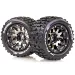 Louise 3.3" MT-Pioneer MFT Tyres on (1/2 Offset) Black Chrome Rims - Beadlocked Wheels 2Pcs