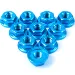 Yeah Racing 4mm Blue Aluminium Flanged Serrated Nuts 10Pcs