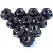 Yeah Racing 4mm Black Aluminium Flanged Serrated Nuts 10Pcs
