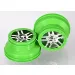 Traxxas 2.2/3.0" Chrome/Green Rims 2Pcs