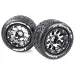 Louise 3.3" MT-Rocket MFT Tyres on (1/2 Offset) Black Chrome Rims - Beadlocked Wheels 2Pcs