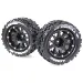 Louise 3.3" MT-Uphill MFT Tyres on (1/2 Offset) Black Rims - Beadlocked Wheels 2Pcs