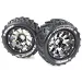 Louise 3.3" MT-Cyclone MFT Tyres on (1/2 Offset) Black Chrome Rims - Beadlocked Wheels 2Pcs