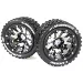 Louise 3.3" ST-Hummer MFT Tyres on (1/2 Offset) Black Chrome Rims - Beadlocked Wheels 2Pcs