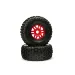 ARRMA 2.4/3.4" FORTRESS SC dBoots Tyres on Red Rims - Glued Wheels 2Pcs