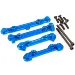 Rovan 5IVE-T Blue Aluminium Front & Rear Suspension Arm Pin Mount Set w/ Hardware