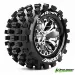 Louise 2.8" MT-Rock Tyres on Chrome Spoke Rims - Glued Truck Wheels w/ Foam 2Pcs
