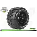 Louise 3.8" MT-Cyclone MFT Tyres on (1/2 Offset) Black Rims - Glued Wheels 2Pcs
