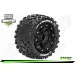 Louise 3.3" 1/10 Maxx 4S MT-Uphill MFT Tyres on (1/2 Offset) Black Rims - Beadlocked Wheels 2Pcs
