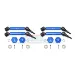 GPM Blue Aluminium & Harden Steel Maxx 4S Front and Rear Universal Drive Shafts Set 4Pcs w/ 17mm Clawed +2mm Off-Set Wheel Hexes & Hardware