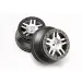 Traxxas 2.2/3.0" SS Split Spoke Satin Chrome/Black Rims 2Pcs