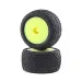 Losi 1.5" Mini-T 2.0 BK Bar Tyres on Yellow Dish Rims - Glued Wheels 2Pcs