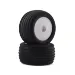 Losi 1.5" Mini-T 2.0 Front Directional Off Road Tyres on White Rims - Glued Wheels 2Pcs