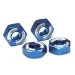 Traxxas Blue Aluminium 14mm Wheel Hexes w/ Axle Pins 4Pcs