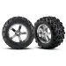 Traxxas 3.8" Maxx Tyres on Hurricane Chrome Rims - Glued Wheels 2Pcs