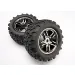 Traxxas 3.8" Maxx Tyres on SS Black Chrome Rims - Glued Wheels 2Pcs