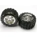 Traxxas 3.8" Talon Tyres on SS Split-Spoke Chrome Rims - Glued Wheels 2Pcs