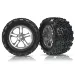 Traxxas 3.8" Talon Tyres on SS Split-Spoke Satin Chrome Rims - Glued Wheels 2Pcs