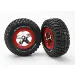 Traxxas 2.2/3.0" BFGoodrich Mud Terrain T/A KM2 Tyres on Chrome/Red Rims - Glued Wheels 2Pcs