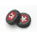 Traxxas 2.2/3.0" Off Road Tyres on Satin Chrome/Red Rims - Glued Wheels 2Pcs