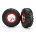 Traxxas 2.2/3.0" Ultra Soft S1 Tyres on Satin Chrome/Red Rims - Glued Wheels 2Pcs