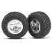 Traxxas 2.2/3.0" Off Road Tyres on Satin Chrome Rims - Glued Wheels 2Pcs