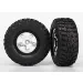 Traxxas 2.2/3.0" Kumho Tyres on Satin Chrome/Black Rims - Glued Wheels 2Pcs