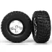 Traxxas 2.2/3.0" Kumho Tyres on Satin Chrome Rims - Glued Wheels 2Pcs