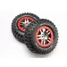 Traxxas 2.2/3.0" BFGoodrich Mud Terrain T/A KM2 Tyres on Chrome/Red Split-Spoke Rims - Glued Wheels 2Pcs