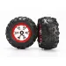 Traxxas 2.2" Canyon AT Tyres on Chrome Red Rims - Glued Wheels 2Pcs