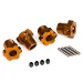 Traxxas Orange Aluminium 17mm Splined Wheel Hex Adapters 4Pcs w/ Grub Screws