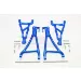 GPM Blue Aluminium Front Upper & Lower Suspension Arms 4Pcs w/ Hardware
