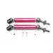 GPM Red Hardened Steel & Aluminium Rear Universal CVD Drive Shafts 2Pcs w/ Spring Steel Wheel Hexes