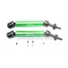 GPM Green Hardened Steel & Aluminium Rear Universal CVD Drive Shafts 2Pcs w/ Spring Steel Wheel Hexes
