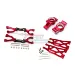 GPM Red Aluminium Rear Suspension Arms & Hubs Set