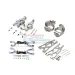 GPM Grey Silver Aluminium X-Maxx Suspension & Drive Train Upgrade Set 52Pcs