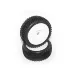 HB 3.3" Block Tyres on White Dish Rims - Glued Wheels 2Pcs